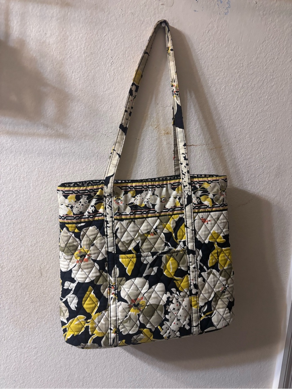 Vera BradleyQuilted Floral Tote Bag in Yellow & Black